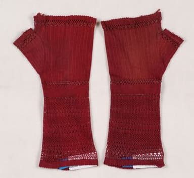 Deep Burgundy Silk Knit Fingerless Mitts