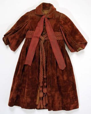 Rust Brown Silk Velvet Bustle Ensemble