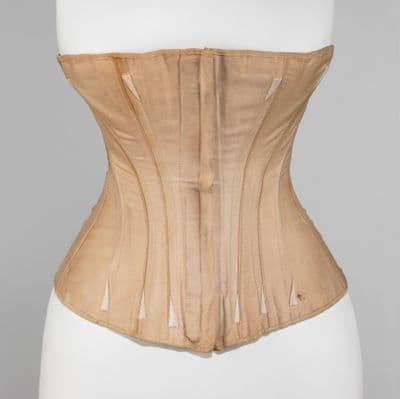 Nude Cotton Coutil Wasp-Waisted Corset