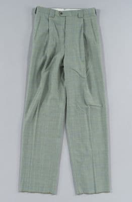 Light Green Wool Herringbone Suit Trousers