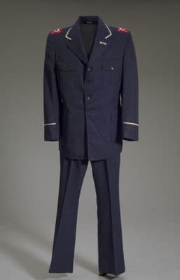 Navy Blue Wool Blend Military Uniform Trousers