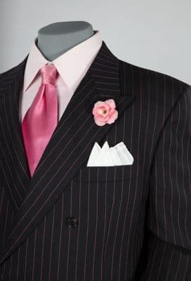 Black White Pinstripe Cotton Pocket Square