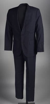 Navy Wool Blend Two-Piece Business Suit