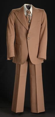 Tan Brown Wool Blend Three-Piece Leisure Suit