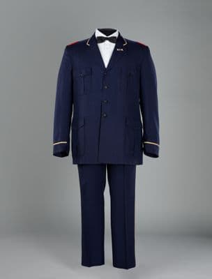 Navy Blue Polyester Uniform Pants with Gold Trim