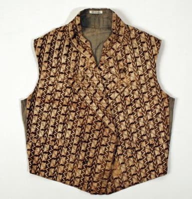 Brown Floral Printed Linen Gentleman's Waistcoat