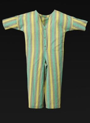 Mint Green Yellow Grey Striped Cotton Jumpsuit
