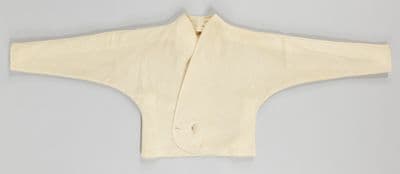 Cream Linen Dolman Sleeve Jacket with Yellow Pinstripes