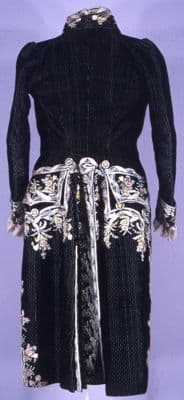 Black Silk Velvet Formal Court Coat