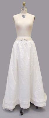 White Cotton Muslin Bustle Petticoat