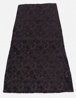 Deep Burgundy Cut Velvet Silk Skirt Panel
