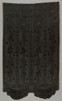 Dark Green Silk Velvet Skirt Panel