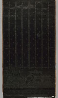 Dark Green Silk Velvet Skirt Panel