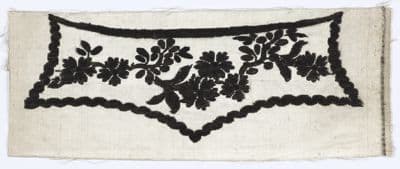 Black Velvet Appliqué Cream Silk Waistcoat Pocket