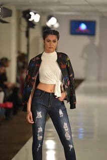 Distressed Indigo Denim High-Waisted Skinny Jeans