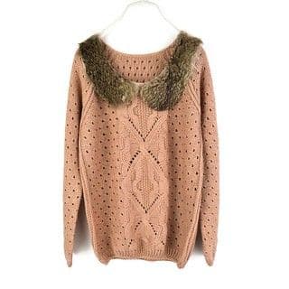 Dusty Rose Cable Knit Oversized Pullover Sweater