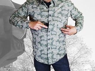 Sage Green Digital Camouflage Fitted Shirt