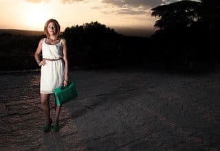 White Cotton Blend A-Line Mini Jumper