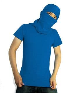 Royal Blue Cotton Hooded Pullover with Face Covering