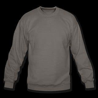 Gray Cotton Fleece Crewneck Sweatshirt