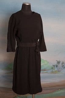 Charcoal Gray Wool Blend Fit and Flare Shift Dress