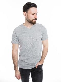 Heather Gray Cotton Jersey V-Neck T-Shirt