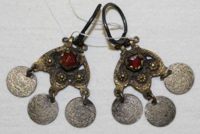 Brass Filigree Drop Earrings with Bird Motifs