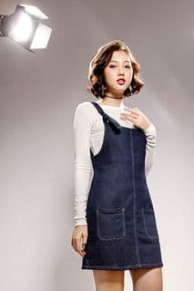 Dark Indigo Denim A-Line Mini Jumper Dress