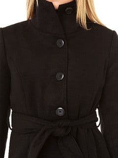 Black Wool Double-Breasted Pea Coat