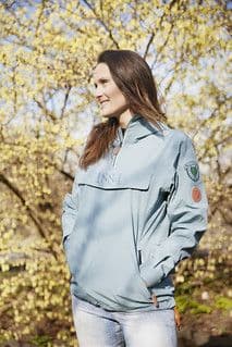 Pale Blue Gray Technical Nylon Loose Anorak