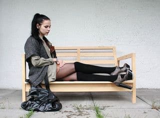 Oversized Charcoal Gray Wool Blend Hip Cardigan