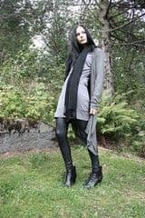 Light Gray Wool Blend Minimalist Midi Coat