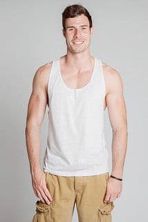 Light Gray Cotton Blend Athletic Tank Top