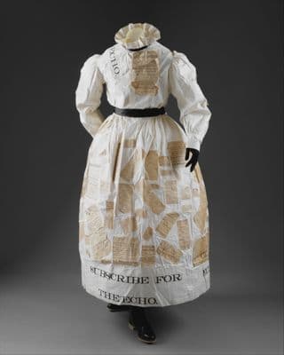 White Cotton Fit and Flare Suffrage Dress