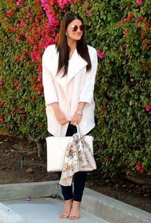 White Cotton Blend Oversized Minimalist Coat