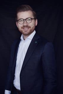 Navy Blue Wool Blend Tailored Blazer