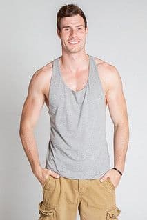 Heather Gray Cotton Jersey Athletic Tank Top