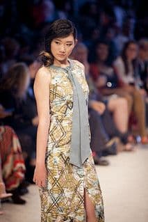 Gold Silver Black Geometric Silk Shift Dress