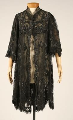 Black Lace Evening Duster Coat