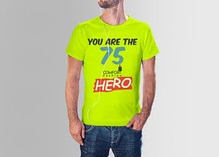 Neon Green Cotton Graphic T-Shirt with Numbers