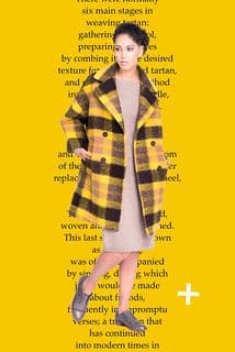 Striped Wool Blend Above-The-Knee Pea Coat