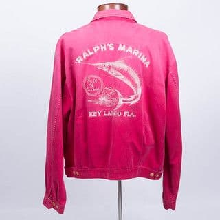 Hot Pink Denim Trucker Jacket with Marina Embroidery
