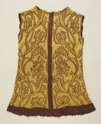 Golden Yellow Silk Brocade Sleeveless Jacket