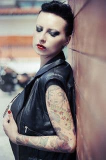 Black Leather Punk Motorcycle Jacket