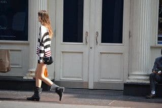 Black White Striped Cotton Jersey Oversized Tunic