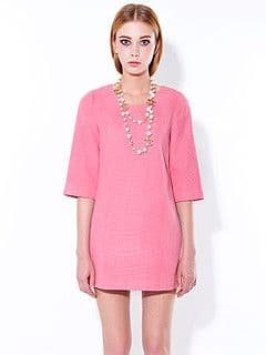 Coral Pink Linen Blend A-Line Mini Tunic