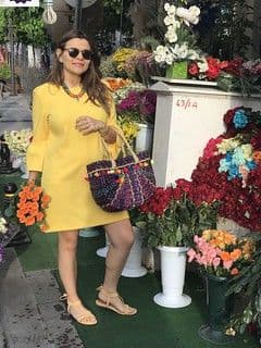 Bright Yellow Cotton Blend A-Line Shift Dress