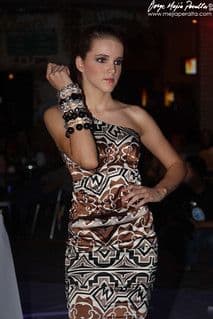 Black White Gold Geometric Stretch Jersey Sheath Dress