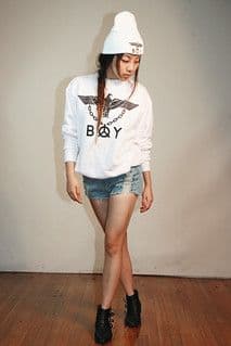 White Cotton Fleece Oversized Graphic Hoodie