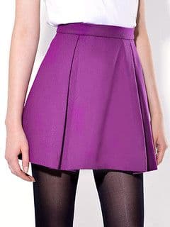 Bright Purple Cotton Twill Circle Mini Skirt